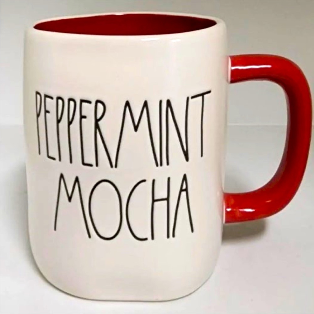 Winter Rae Dunn Peppermint Mocha Holiday Season Mug Decor Collection Ivory Red